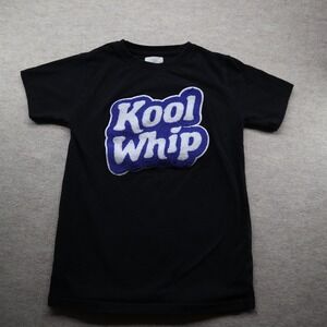 FWRD Denim Kool Whip Shirt Boys L 14-16 Black Chenille‎ Patch Tee Y2K Style